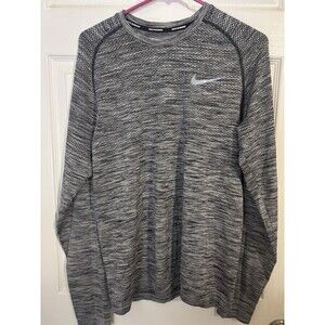 Nike Dri Fit Mens Running Shirt Medium Long Sleeve Therma Sphere Element Gray